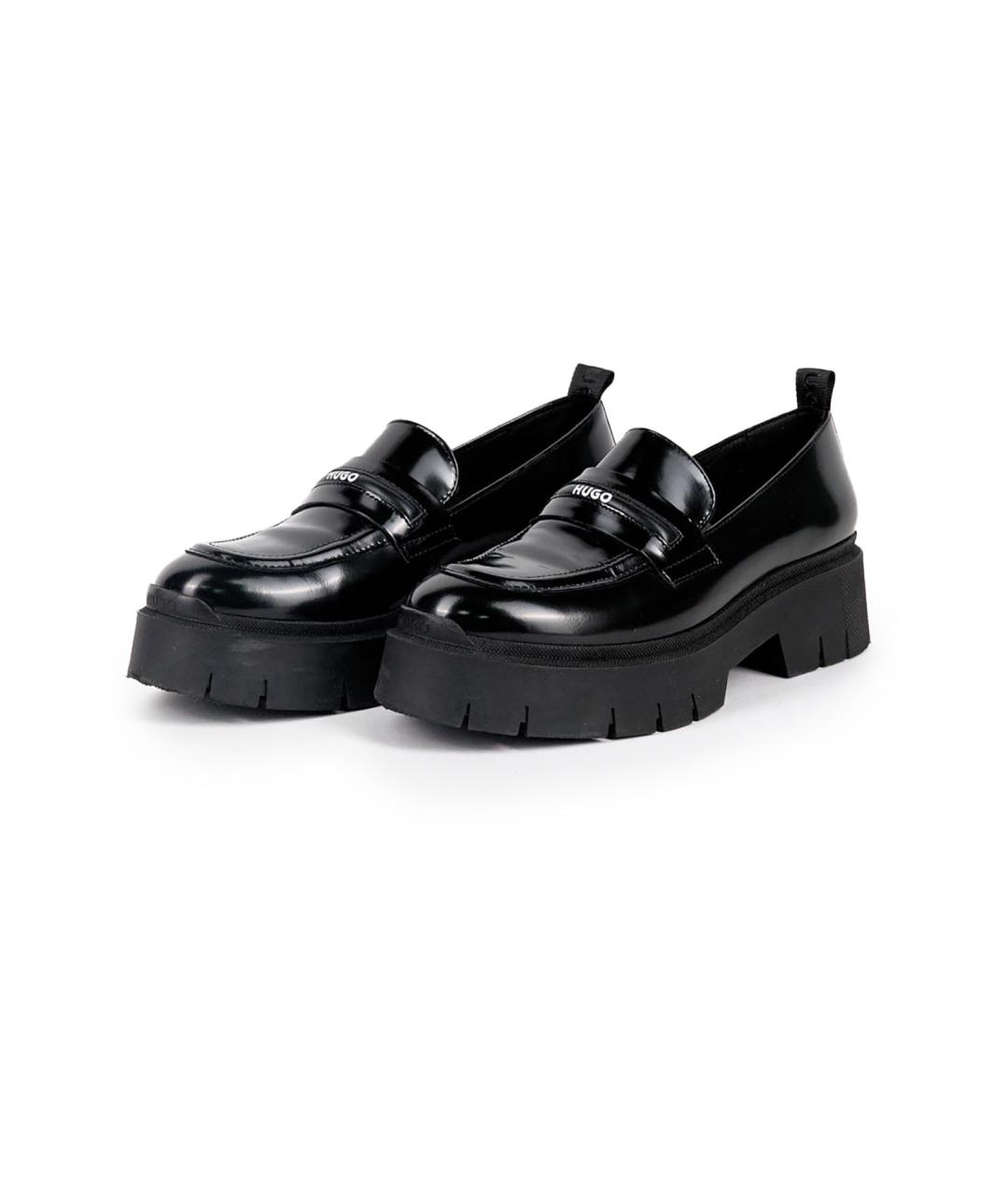 HUGO BOSS Черные кожаные лоферы, фото 3