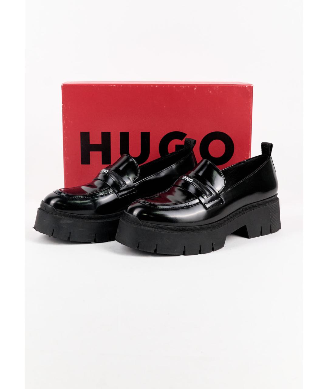 HUGO BOSS Черные кожаные лоферы, фото 6