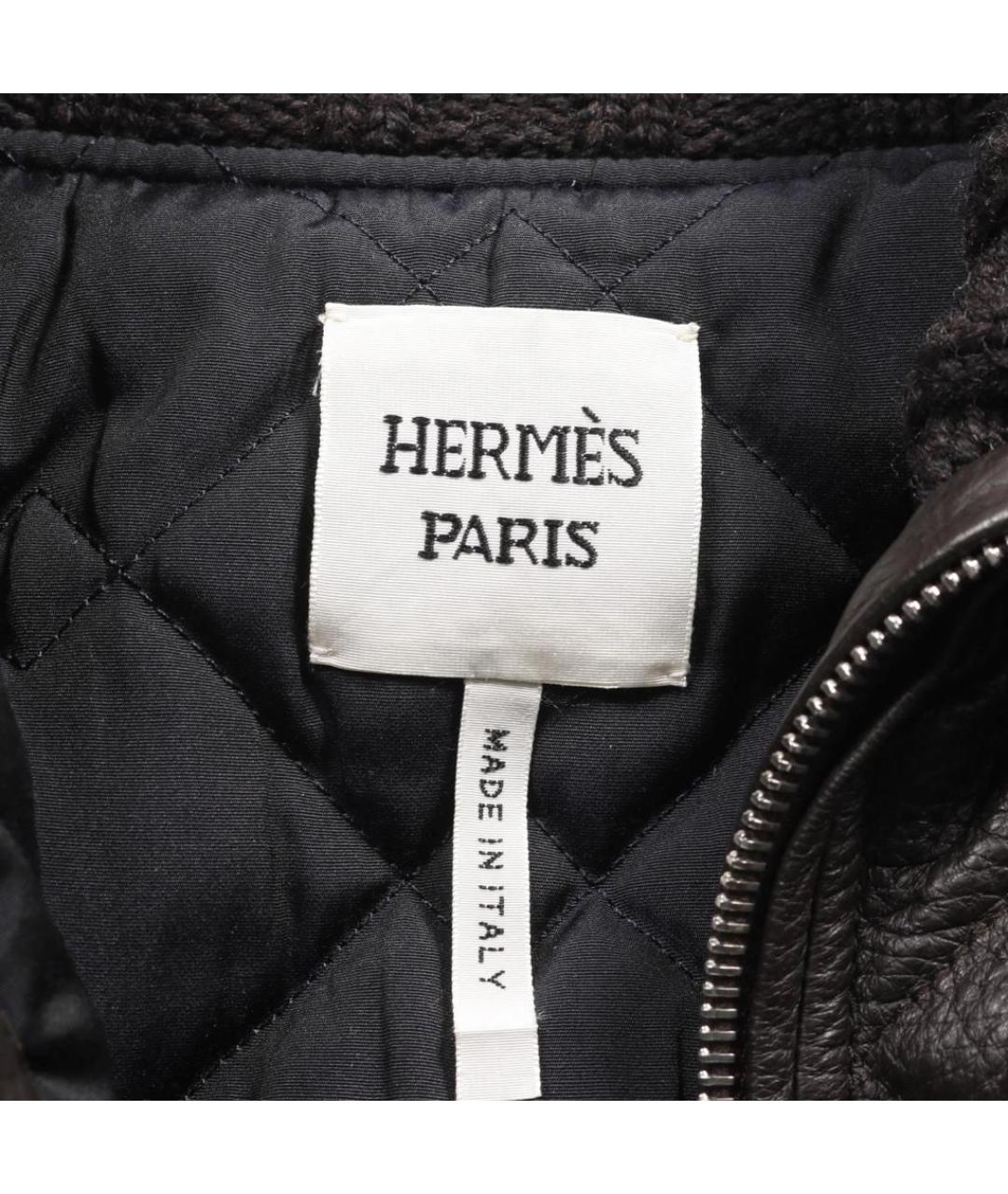 HERMES Черная кожаная куртка, фото 3