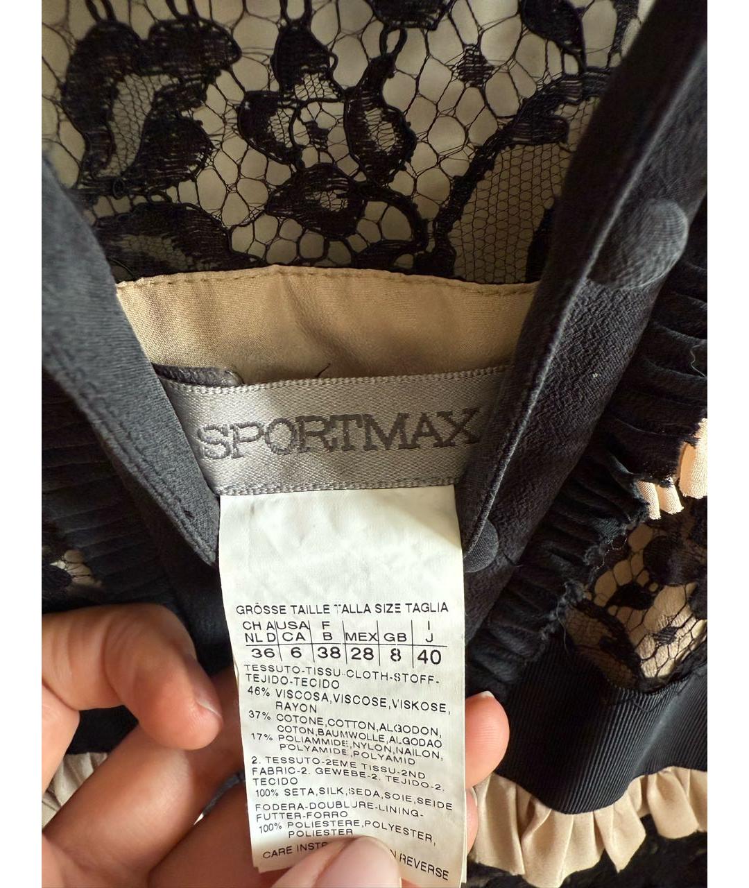 SPORTMAX Черное шелковое платье, фото 4