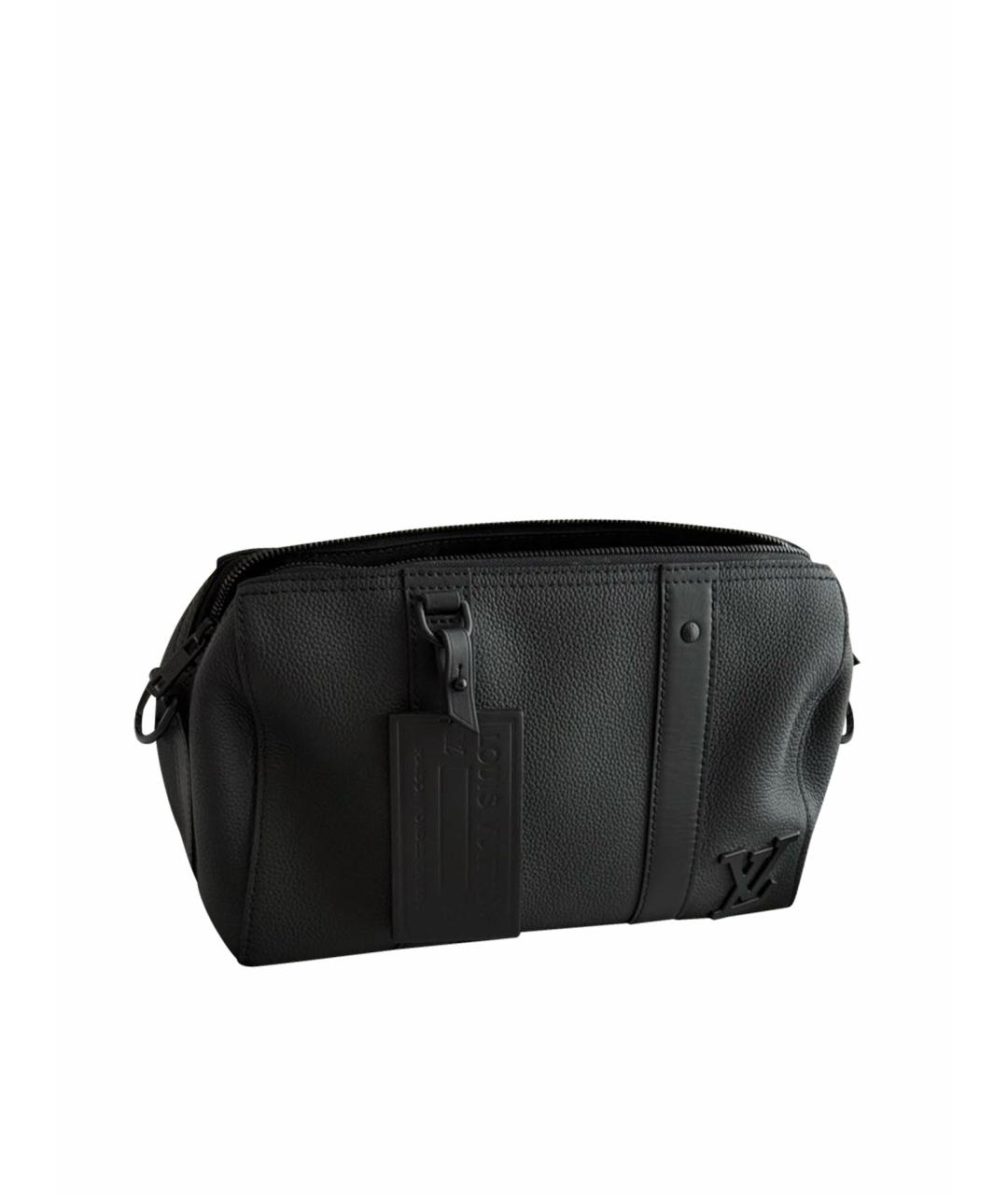 LOUIS VUITTON Черная кожаная поясная сумка, фото 1