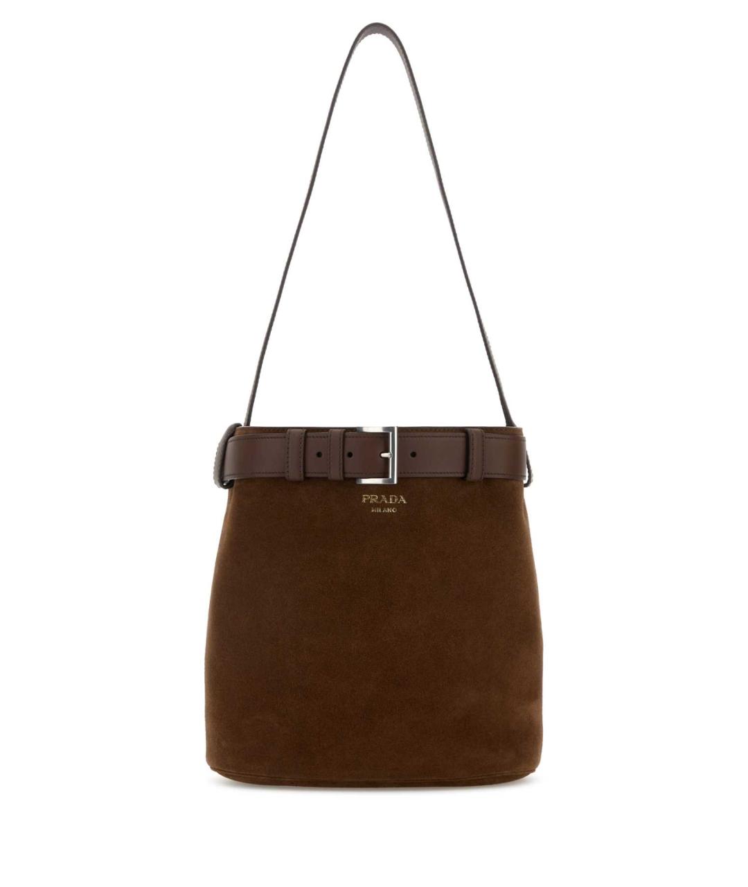 PRADA Коричневая замшевая сумка через плечо, фото 1
