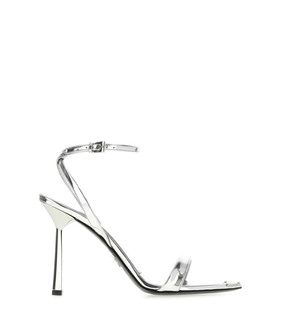 PRADA Серебряные кожаные босоножки, фото 1