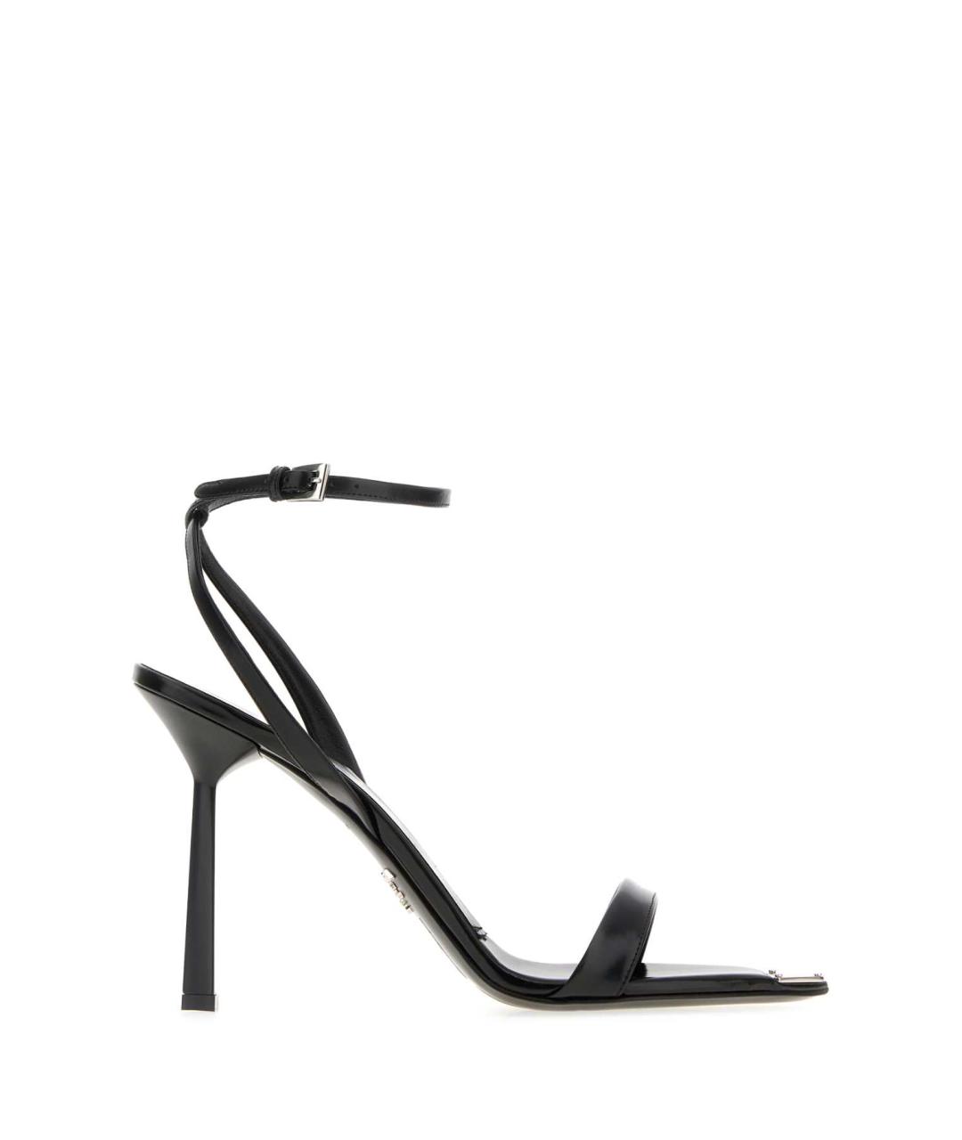 PRADA Черные кожаные босоножки, фото 1