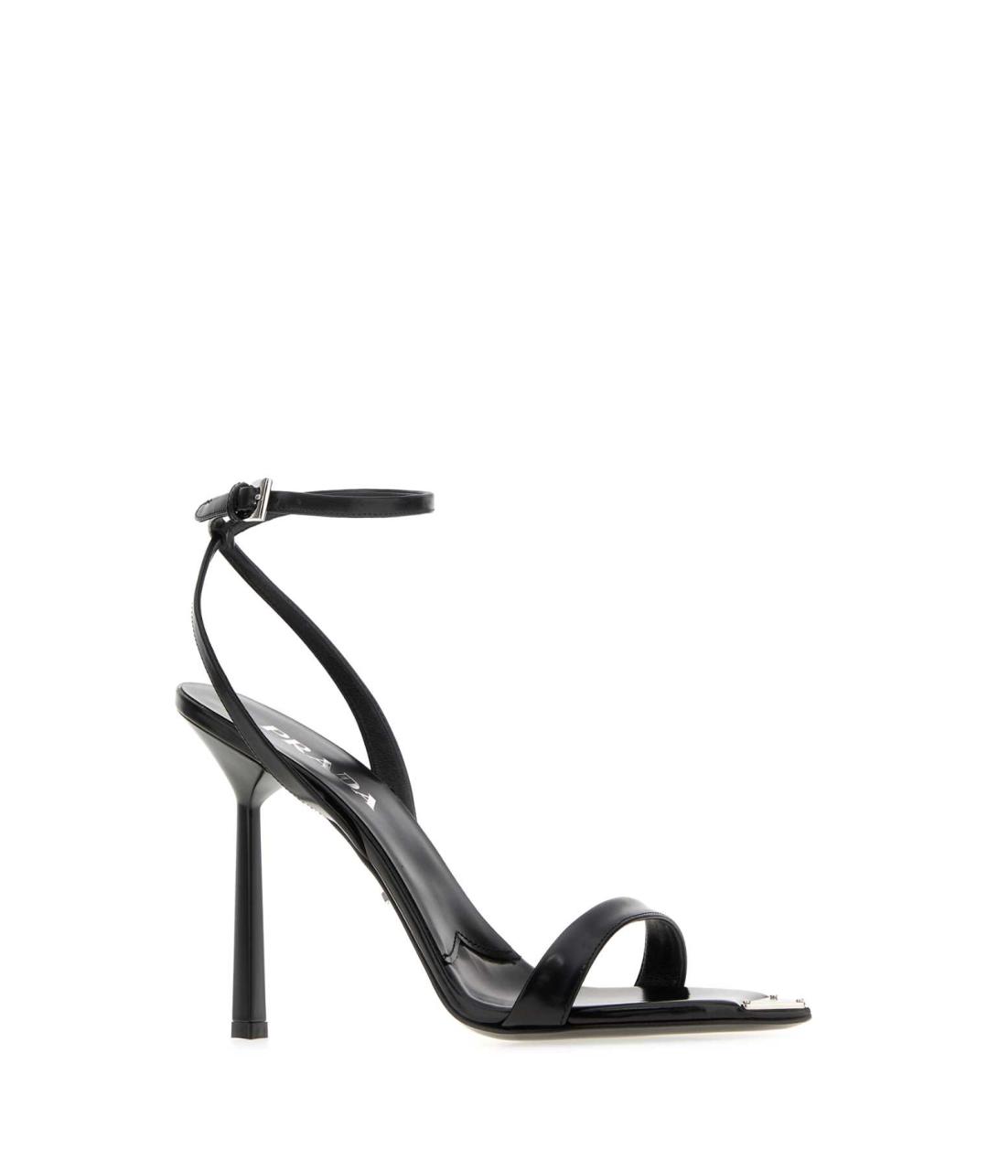 PRADA Черные кожаные босоножки, фото 2