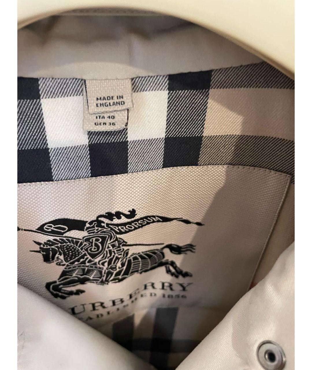 BURBERRY Бежевый полиэстеровый тренч/плащ, фото 4