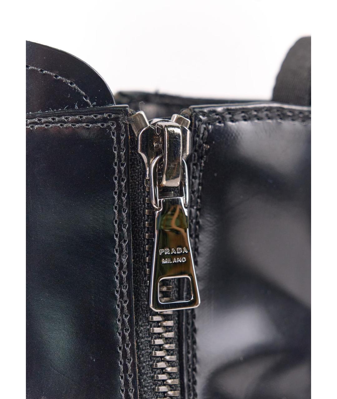 PRADA Черные кожаные ботинки, фото 5