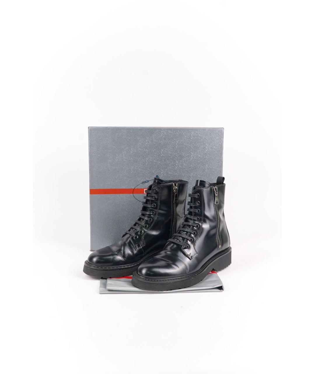 PRADA Черные кожаные ботинки, фото 6