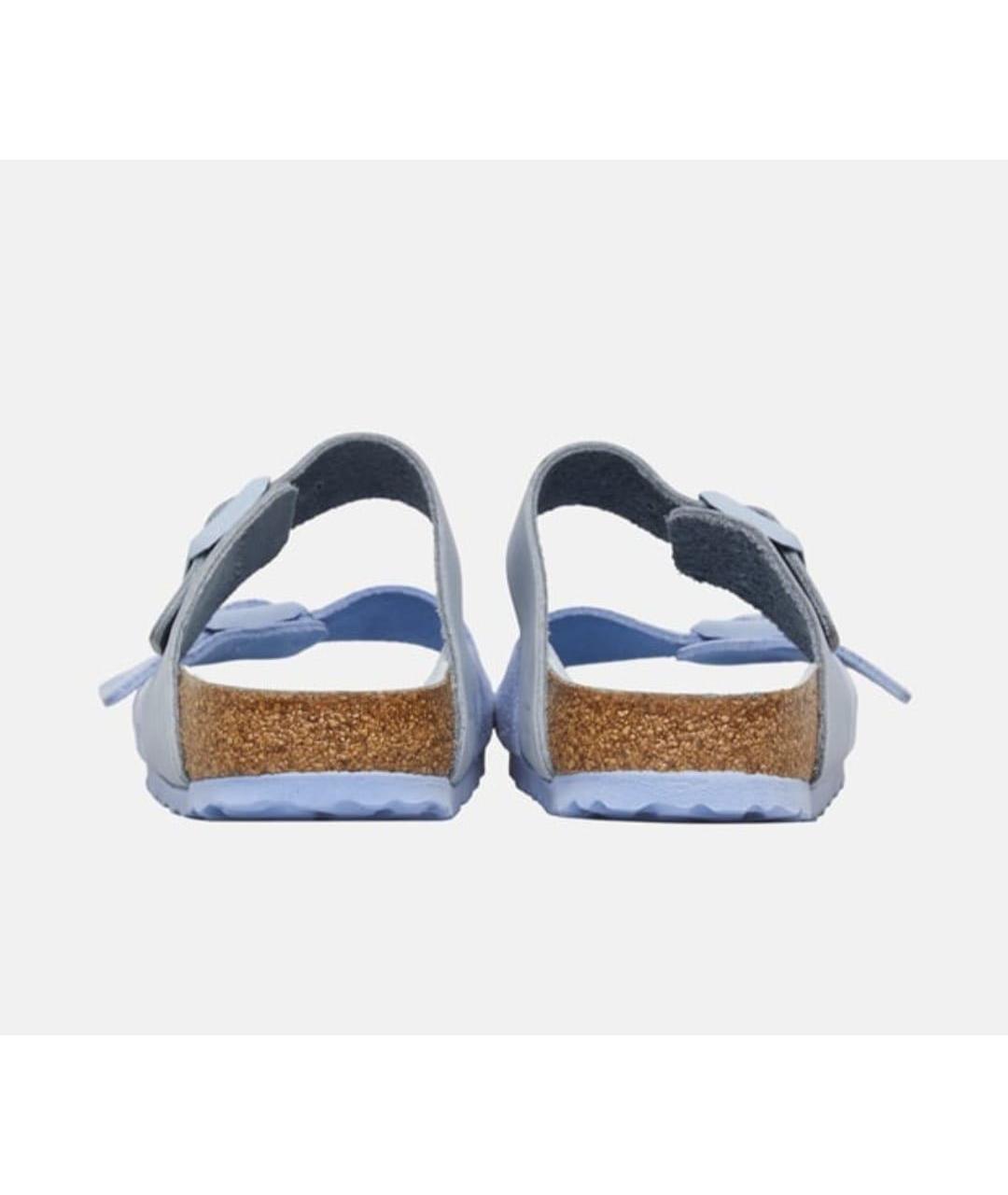 BIRKENSTOCK Голубые кожаные шлепанцы, фото 4