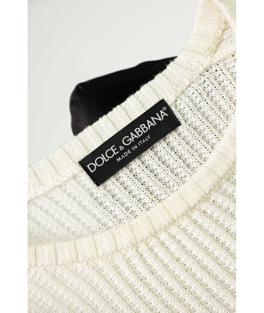 DOLCE&GABBANA Белый вискозный джемпер / свитер, фото 3