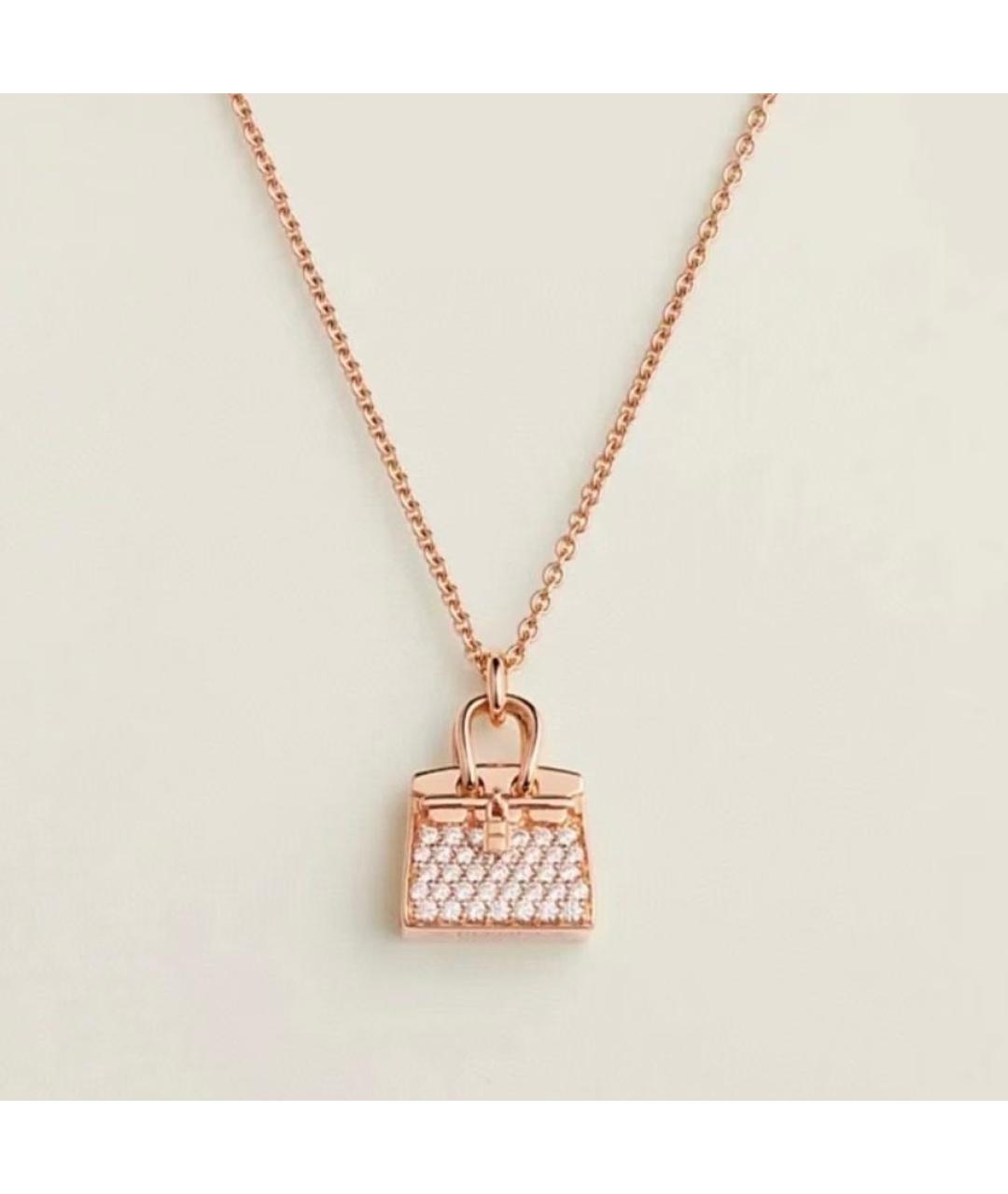 HERMES Розовая подвеска из розового золота, фото 7
