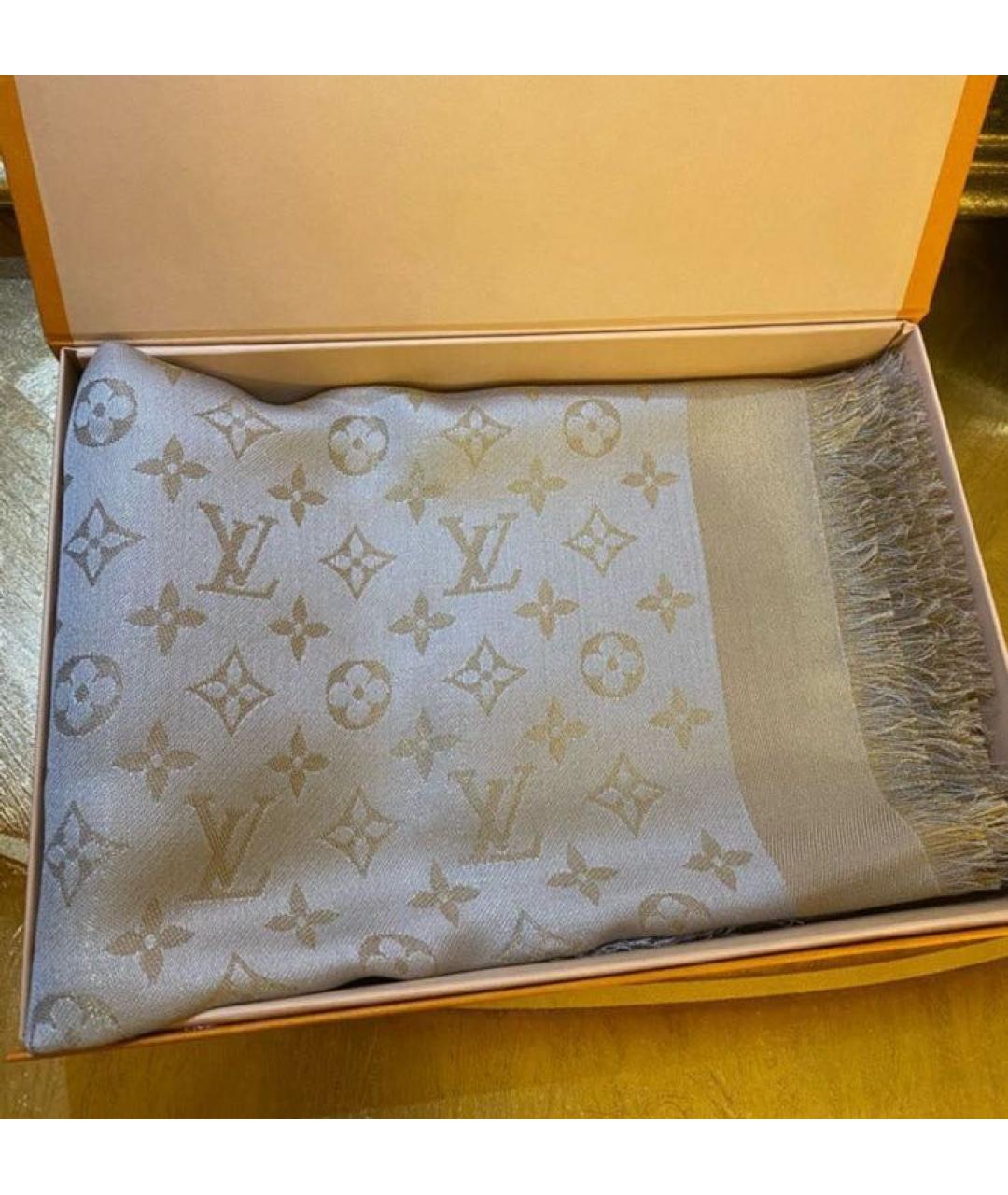 LOUIS VUITTON Антрацитовый шарф, фото 5