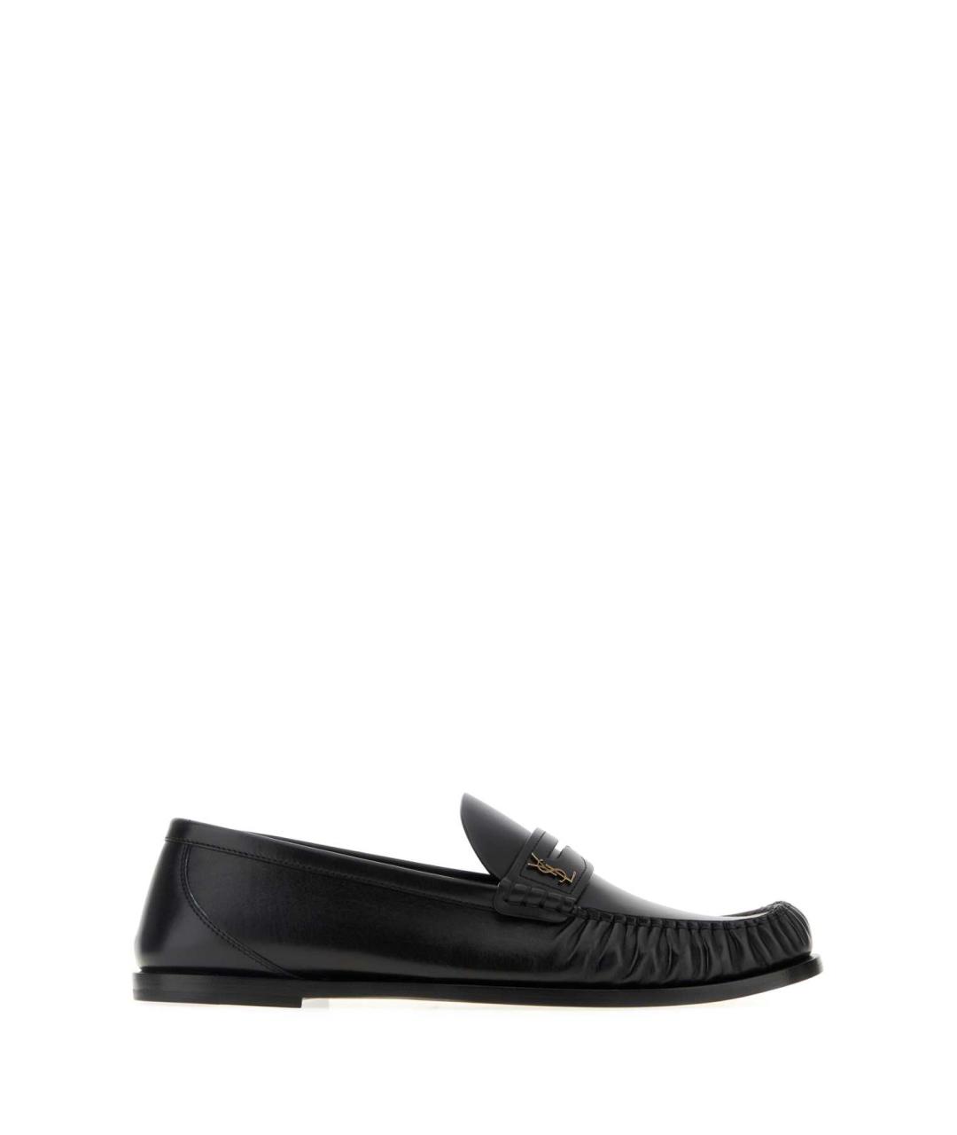 SAINT LAURENT Черные кожаные лоферы, фото 1