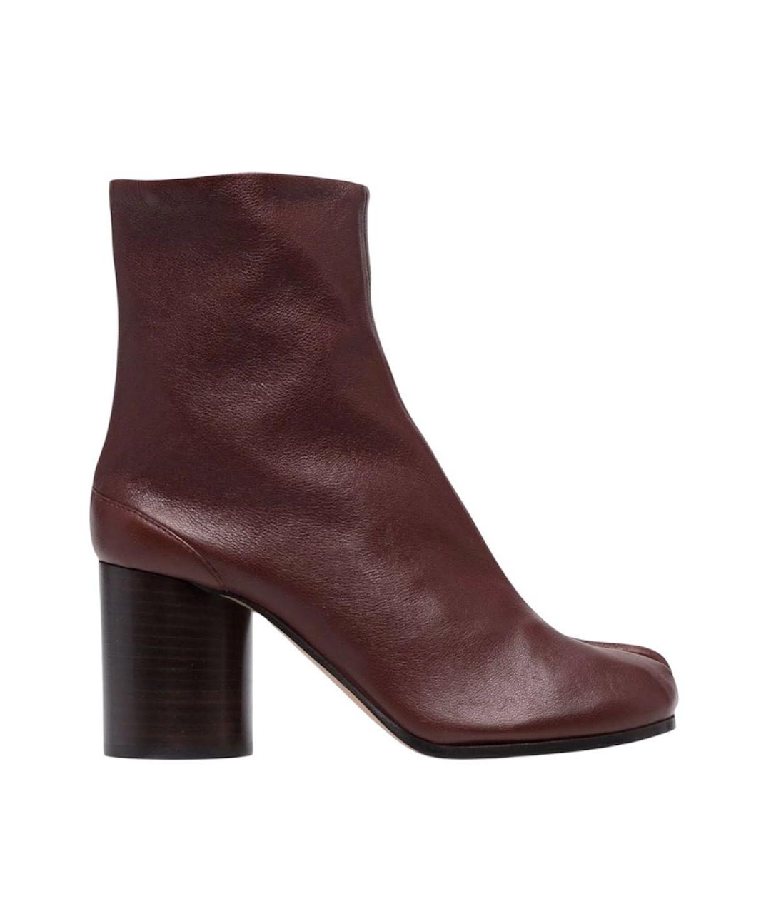 MAISON MARGIELA Коричневые кожаные ботильоны, фото 8