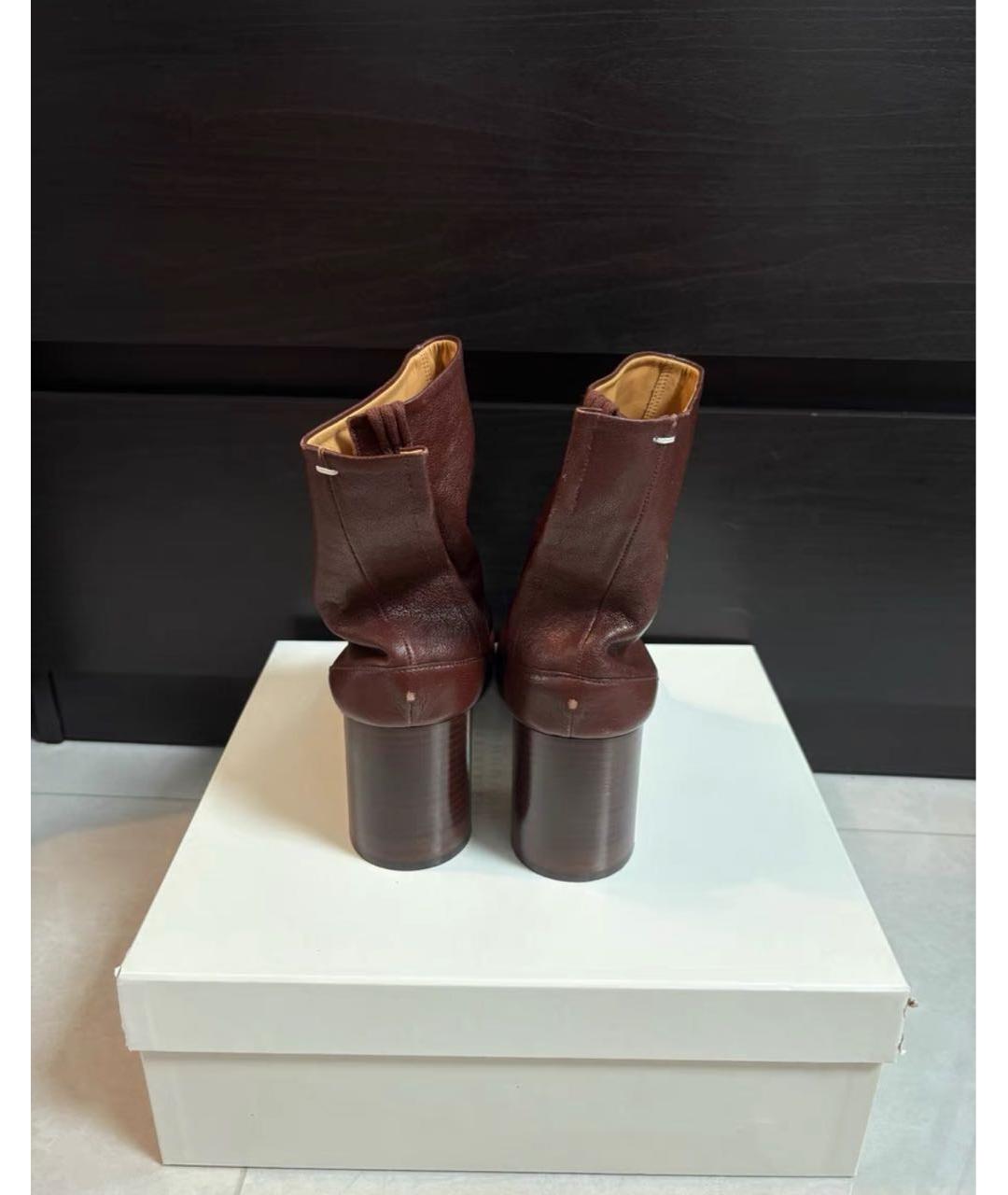 MAISON MARGIELA Коричневые кожаные ботильоны, фото 3