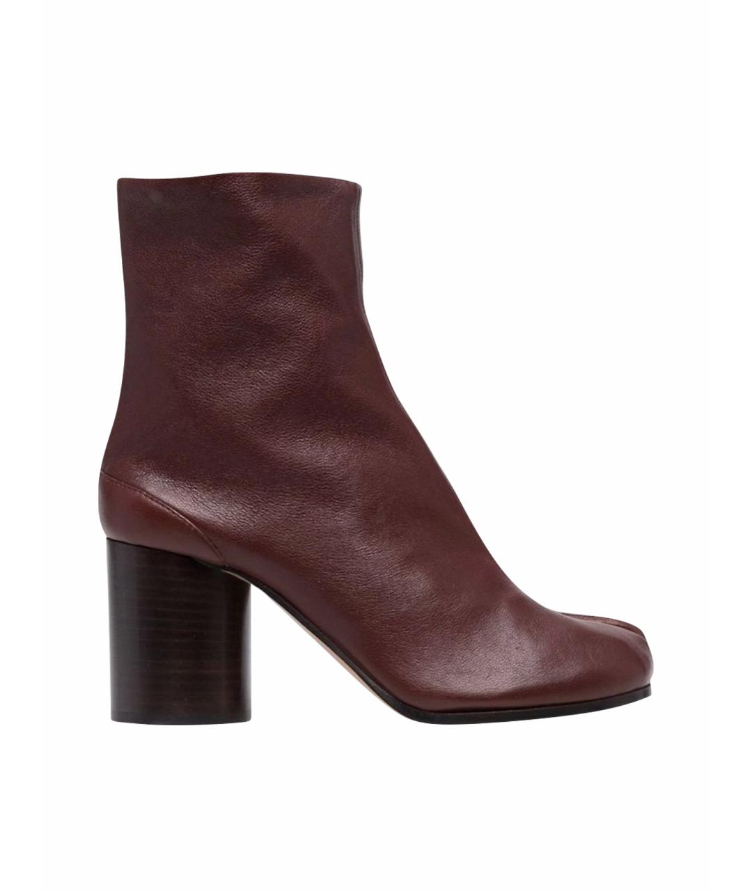 MAISON MARGIELA Коричневые кожаные ботильоны, фото 1