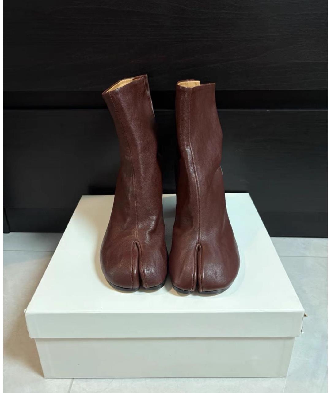 MAISON MARGIELA Коричневые кожаные ботильоны, фото 2