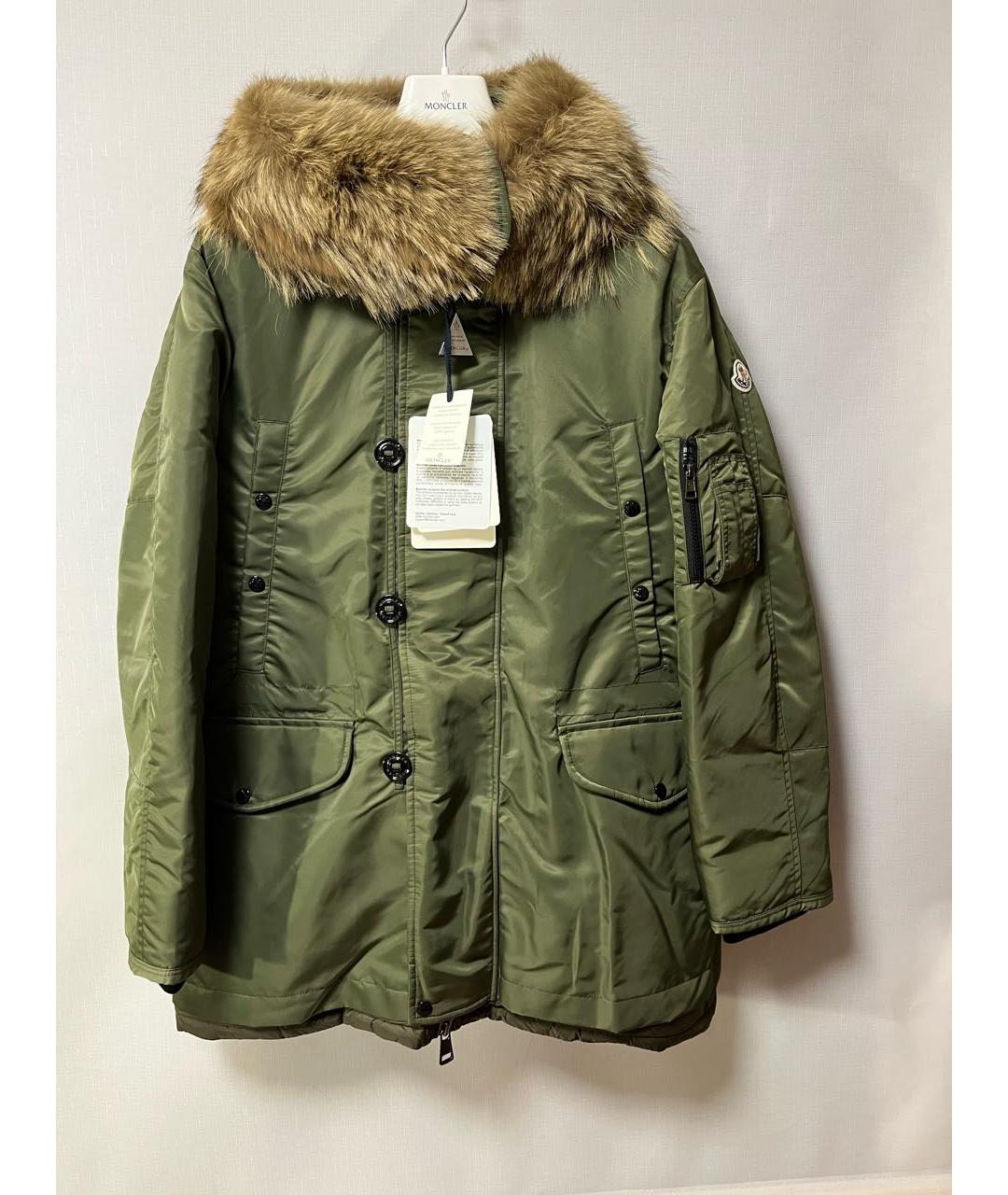 MONCLER Хаки полиэстеровый пуховик, фото 8