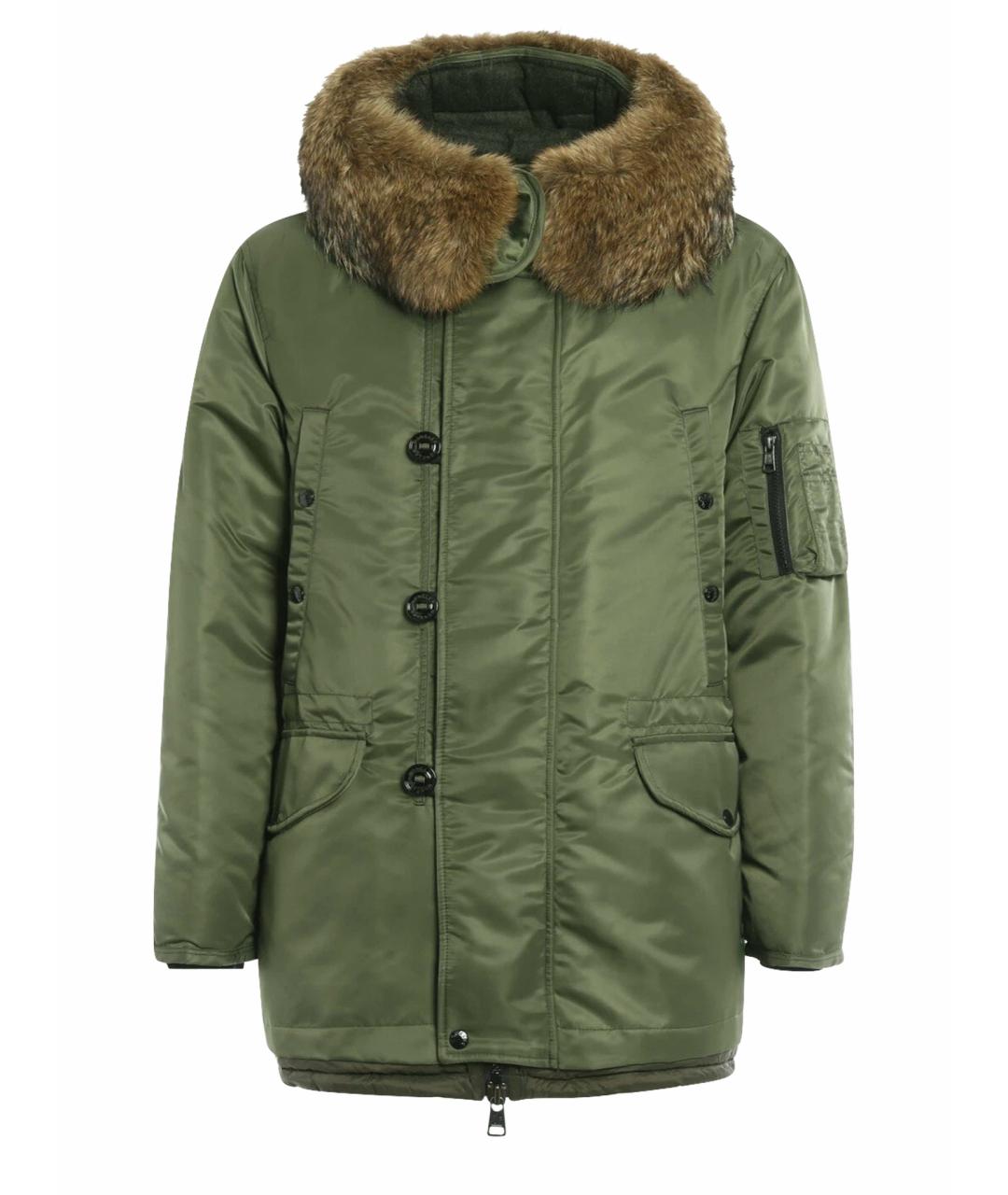 MONCLER Хаки полиэстеровый пуховик, фото 1