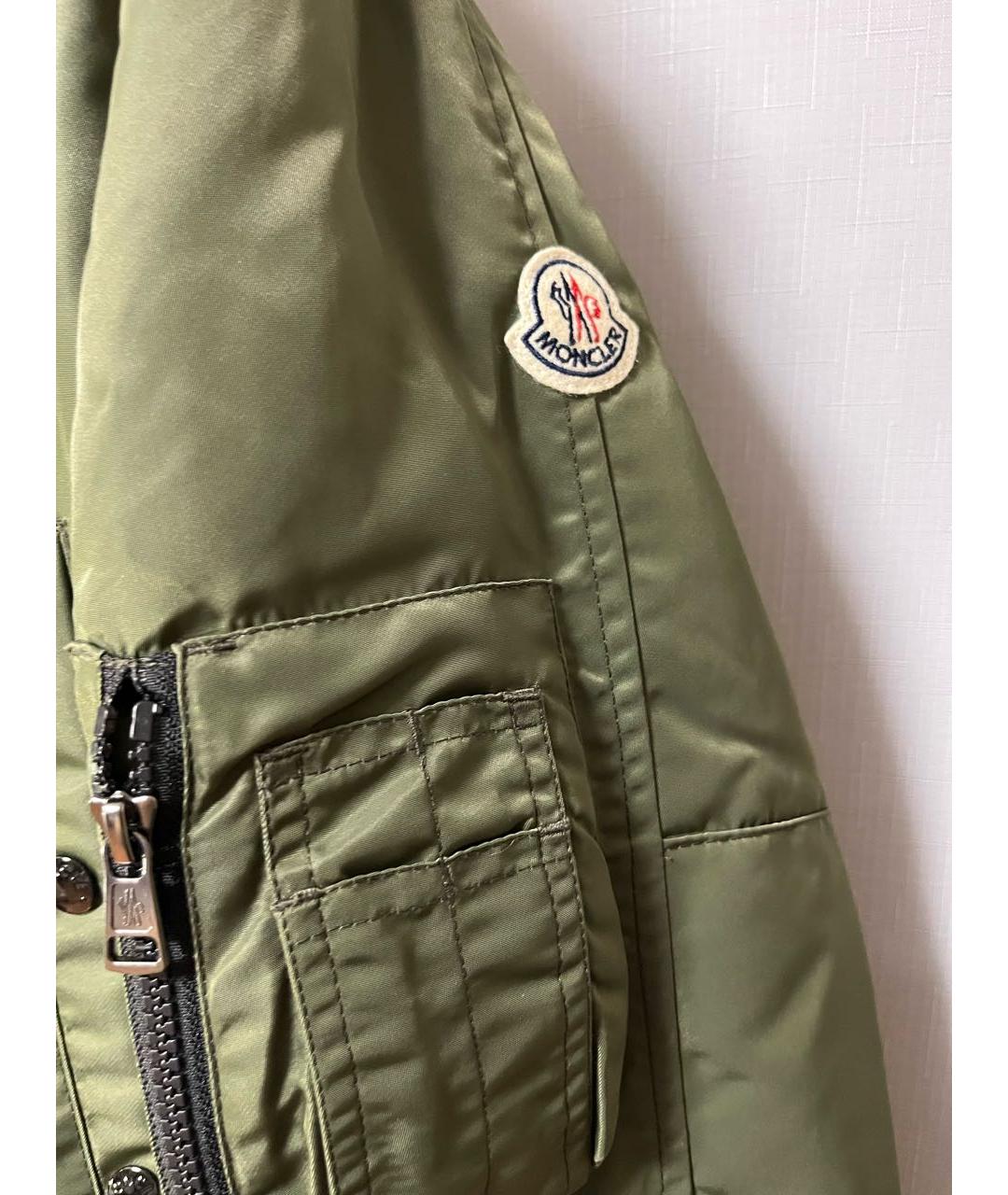 MONCLER Хаки полиэстеровый пуховик, фото 4