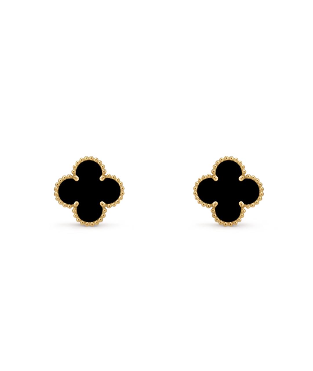 VAN CLEEF & ARPELS Черные серьги из желтого золота, фото 1