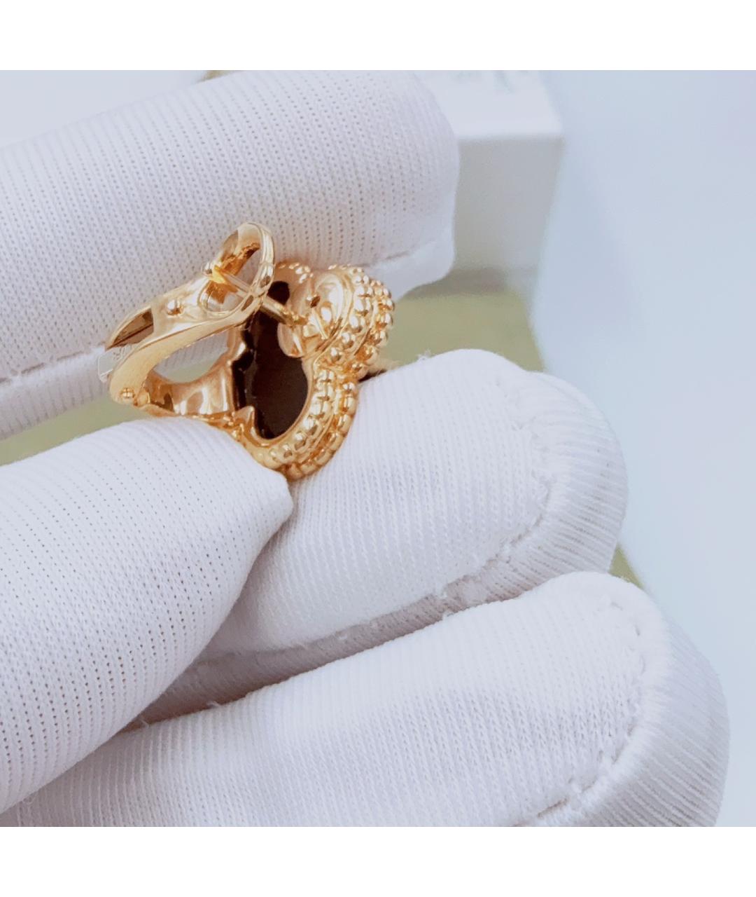 VAN CLEEF & ARPELS Черные серьги из желтого золота, фото 4
