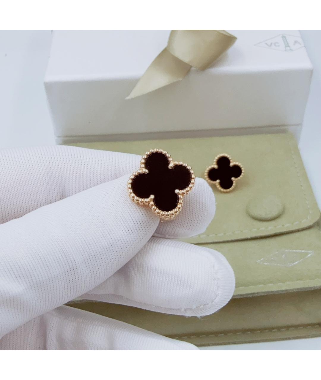 VAN CLEEF & ARPELS Черные серьги из желтого золота, фото 3