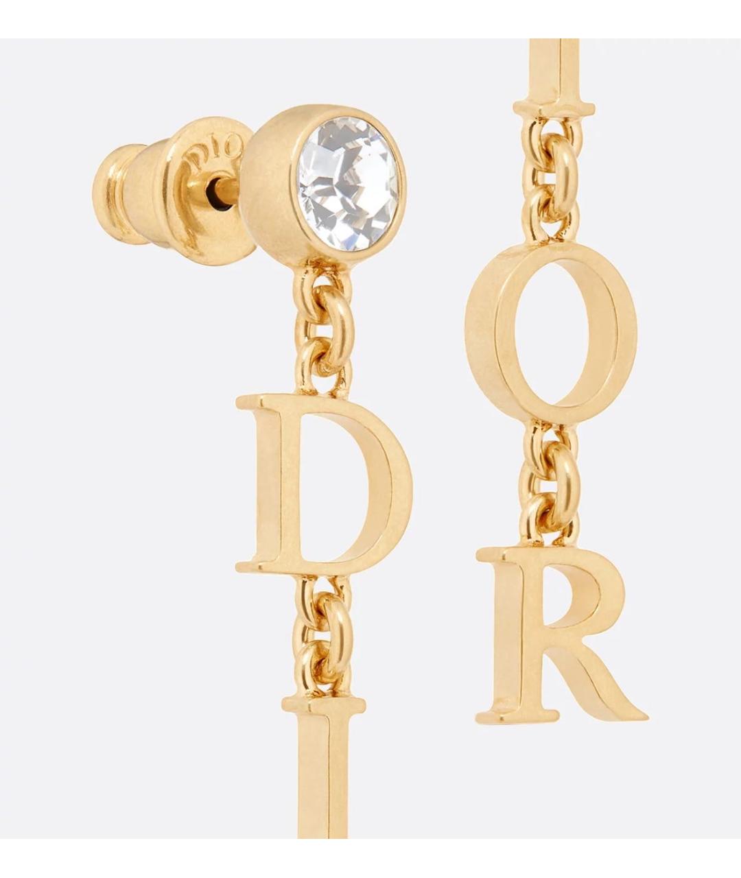 CHRISTIAN DIOR Золотые металлические серьги, фото 2