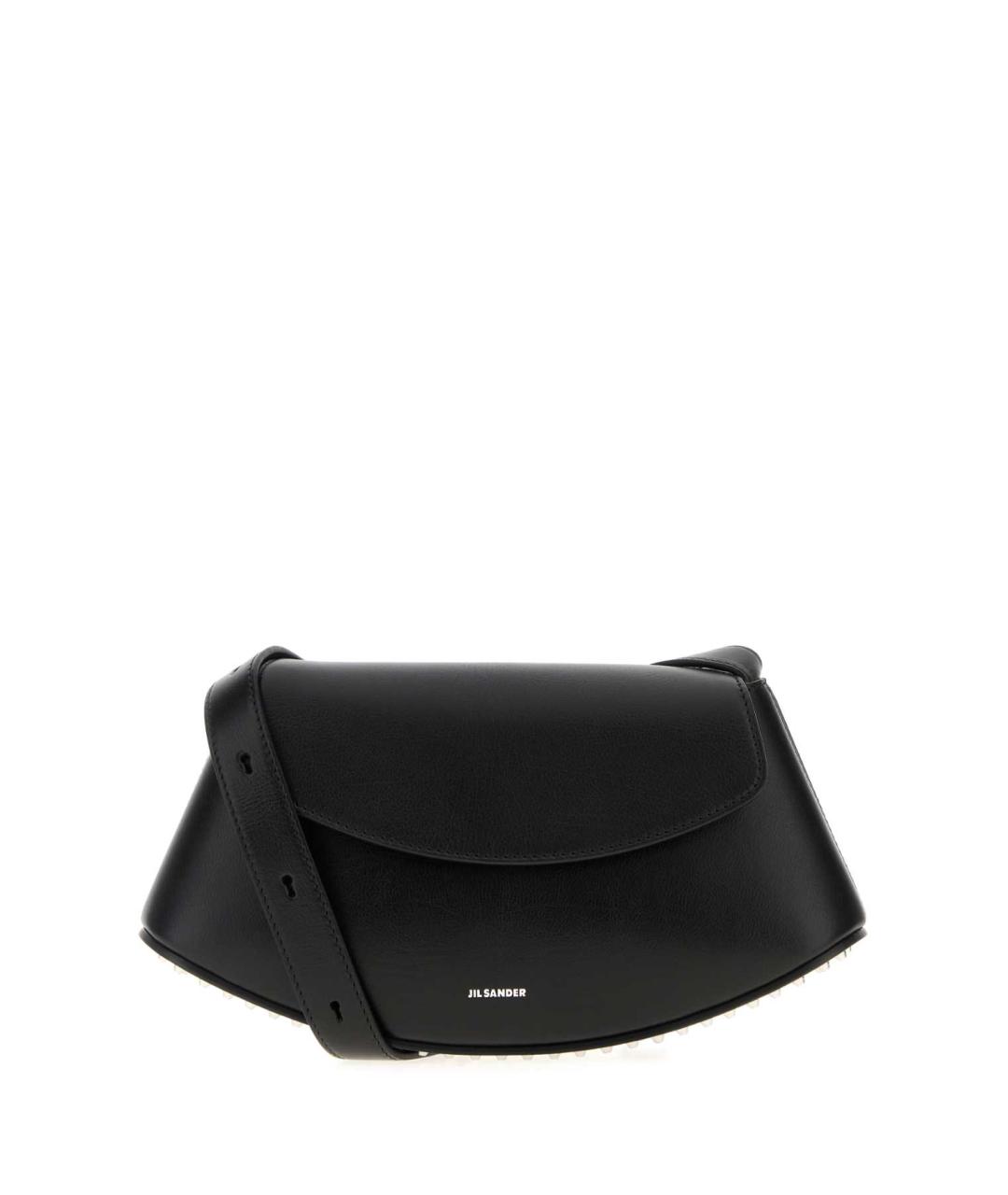 JIL SANDER Черная кожаная сумка через плечо, фото 1