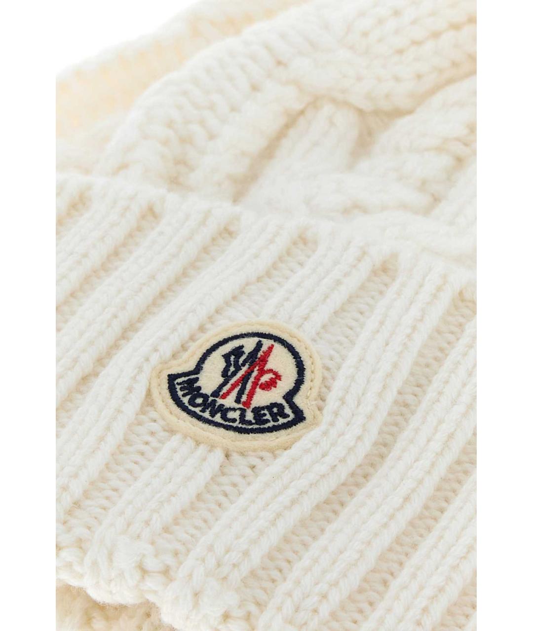 MONCLER Белая кашемировая шапка, фото 3