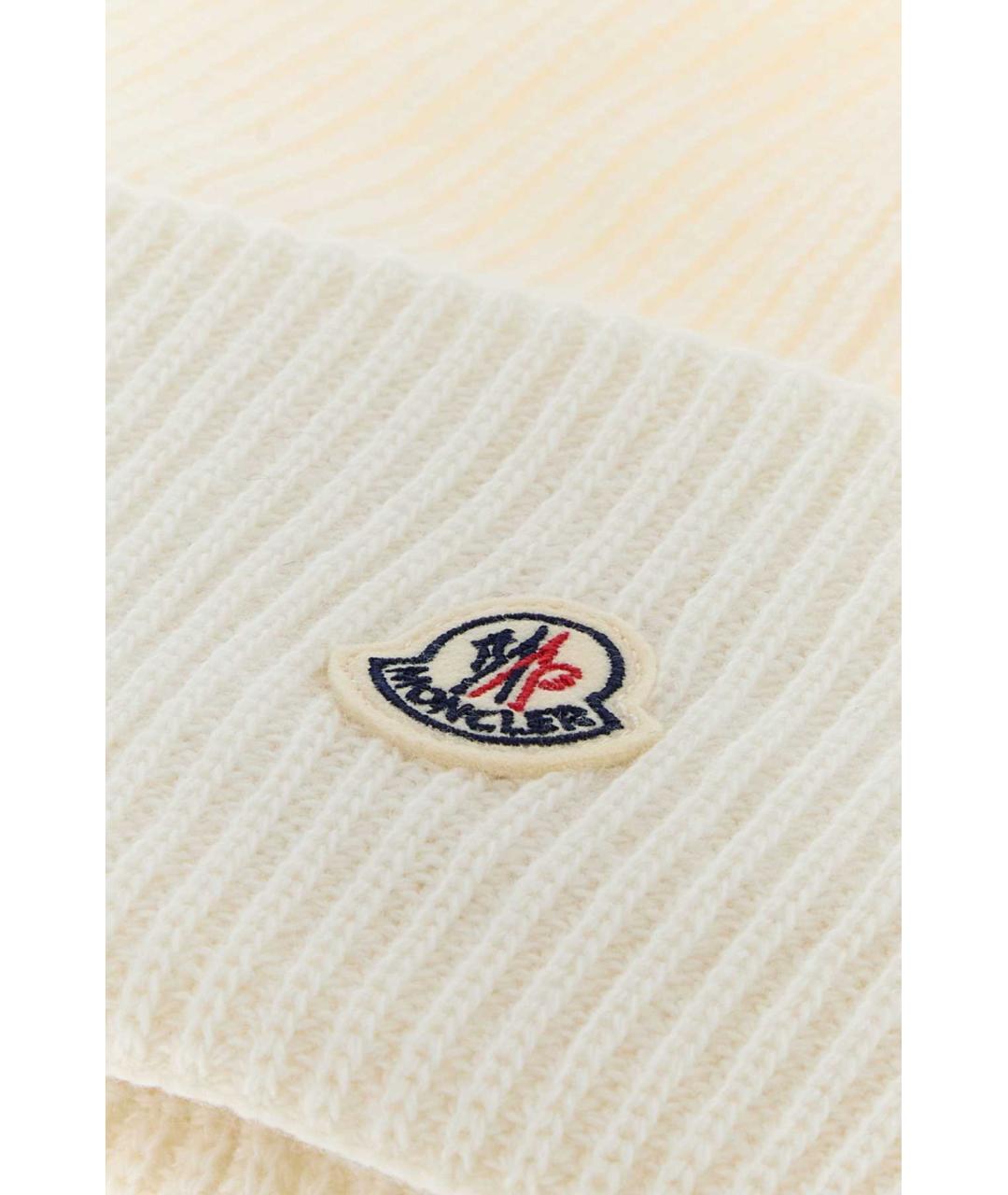 MONCLER Белая шерстяная шапка, фото 3
