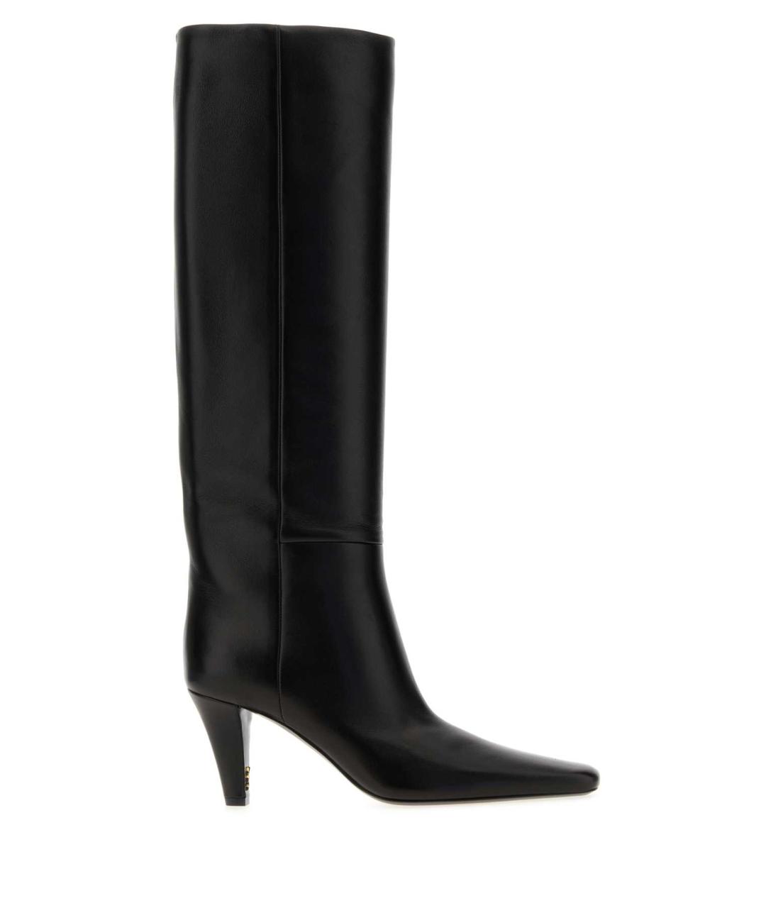 SAINT LAURENT Черные кожаные сапоги, фото 1