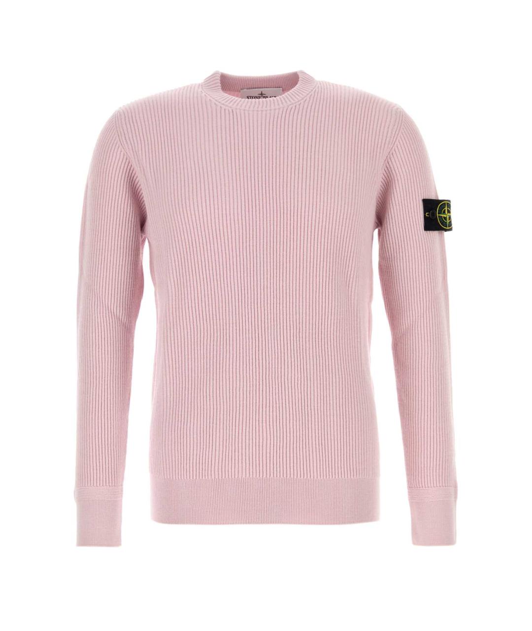 STONE ISLAND Розовый шерстяной джемпер / свитер, фото 1