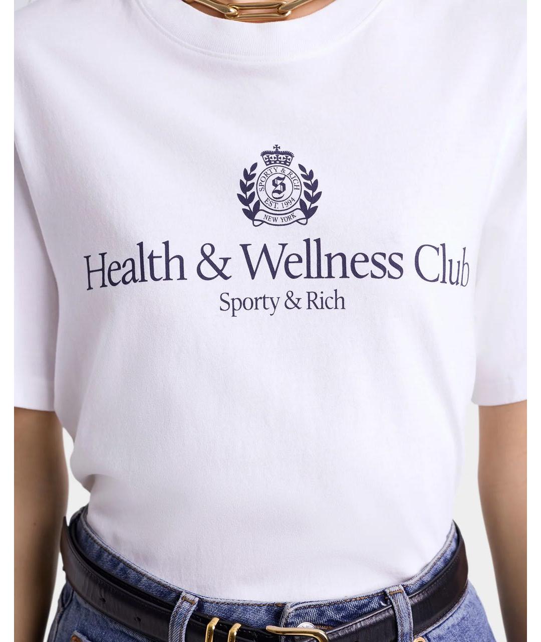 SPORTY AND RICH Белая хлопковая футболка, фото 4