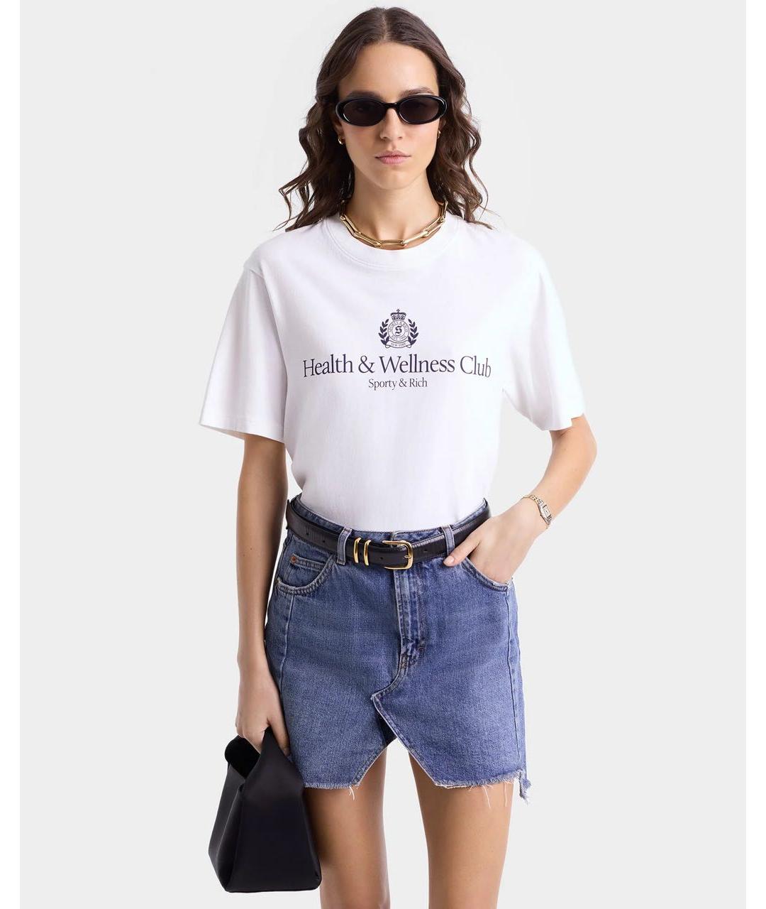 SPORTY AND RICH Белая хлопковая футболка, фото 3
