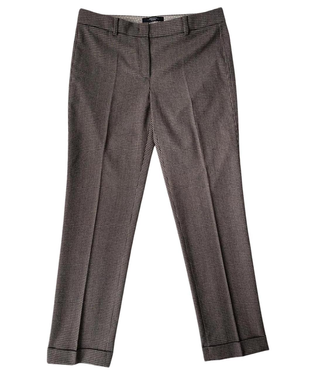 WEEKEND MAX MARA Коричневые шерстяные прямые брюки, фото 1