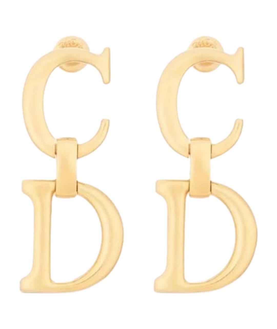 CHRISTIAN DIOR Золотые металлические серьги, фото 1