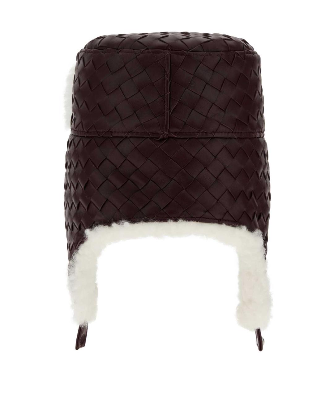 BOTTEGA VENETA Бордовая кожаная шапка, фото 2