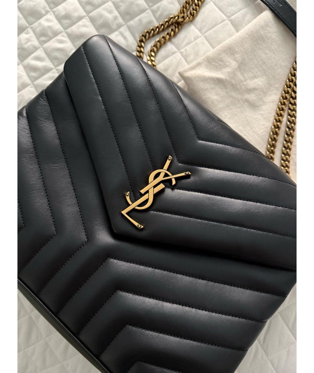 SAINT LAURENT Черная кожаная сумка через плечо, фото 4