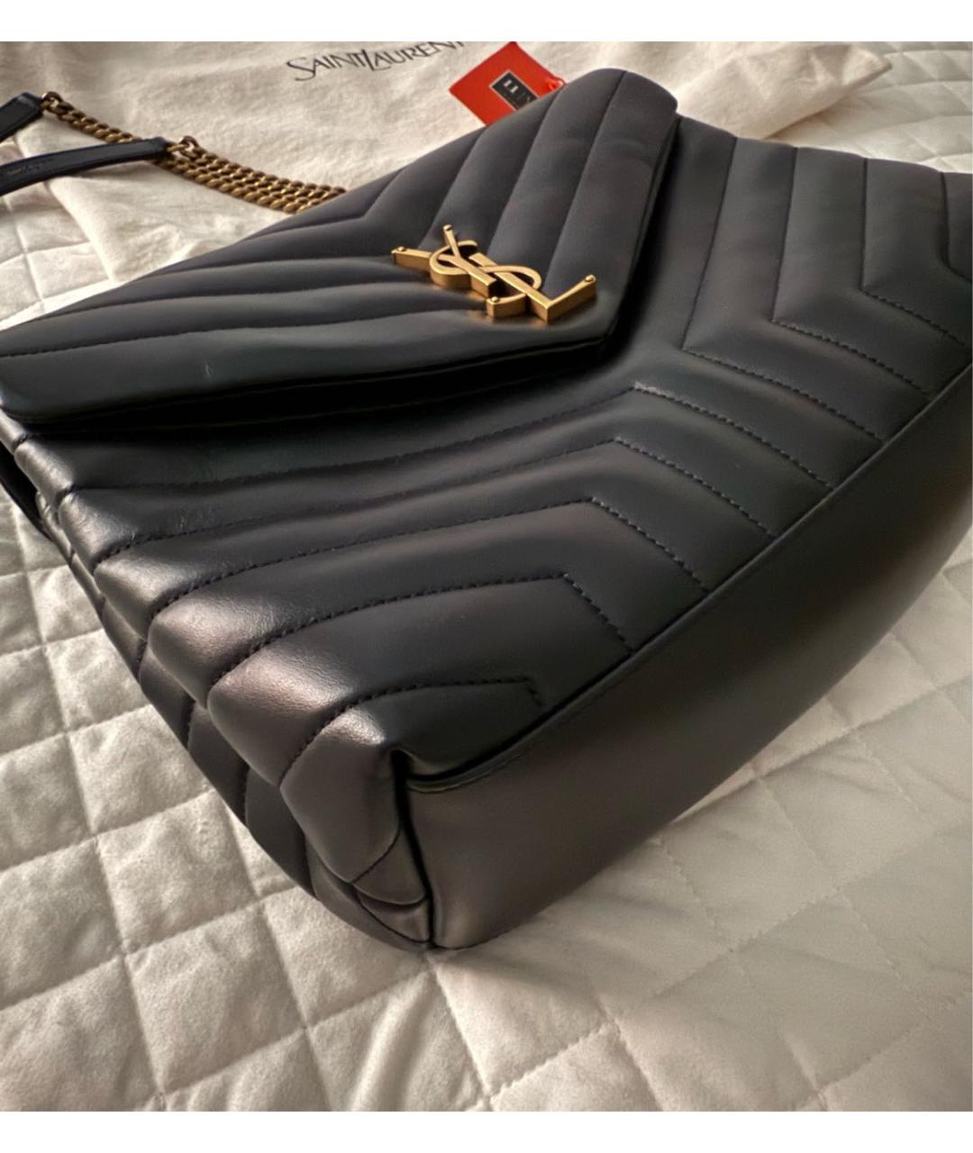 SAINT LAURENT Черная кожаная сумка через плечо, фото 3