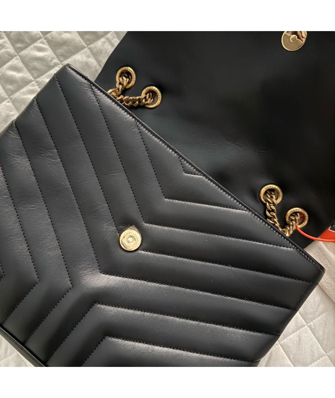 SAINT LAURENT Черная кожаная сумка через плечо, фото 5