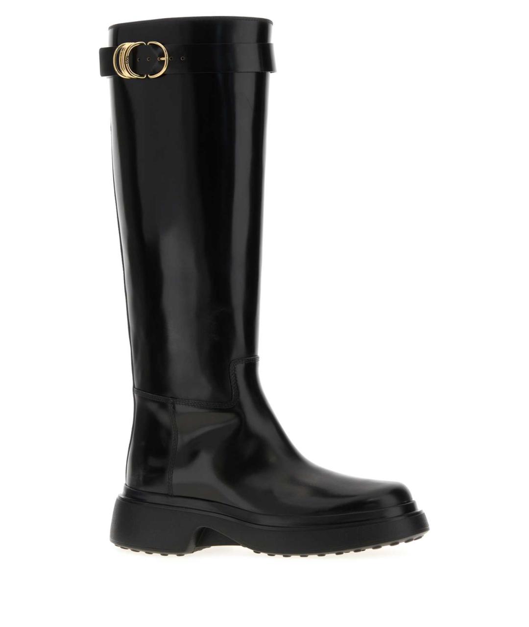 TOD'S Черные кожаные сапоги, фото 2