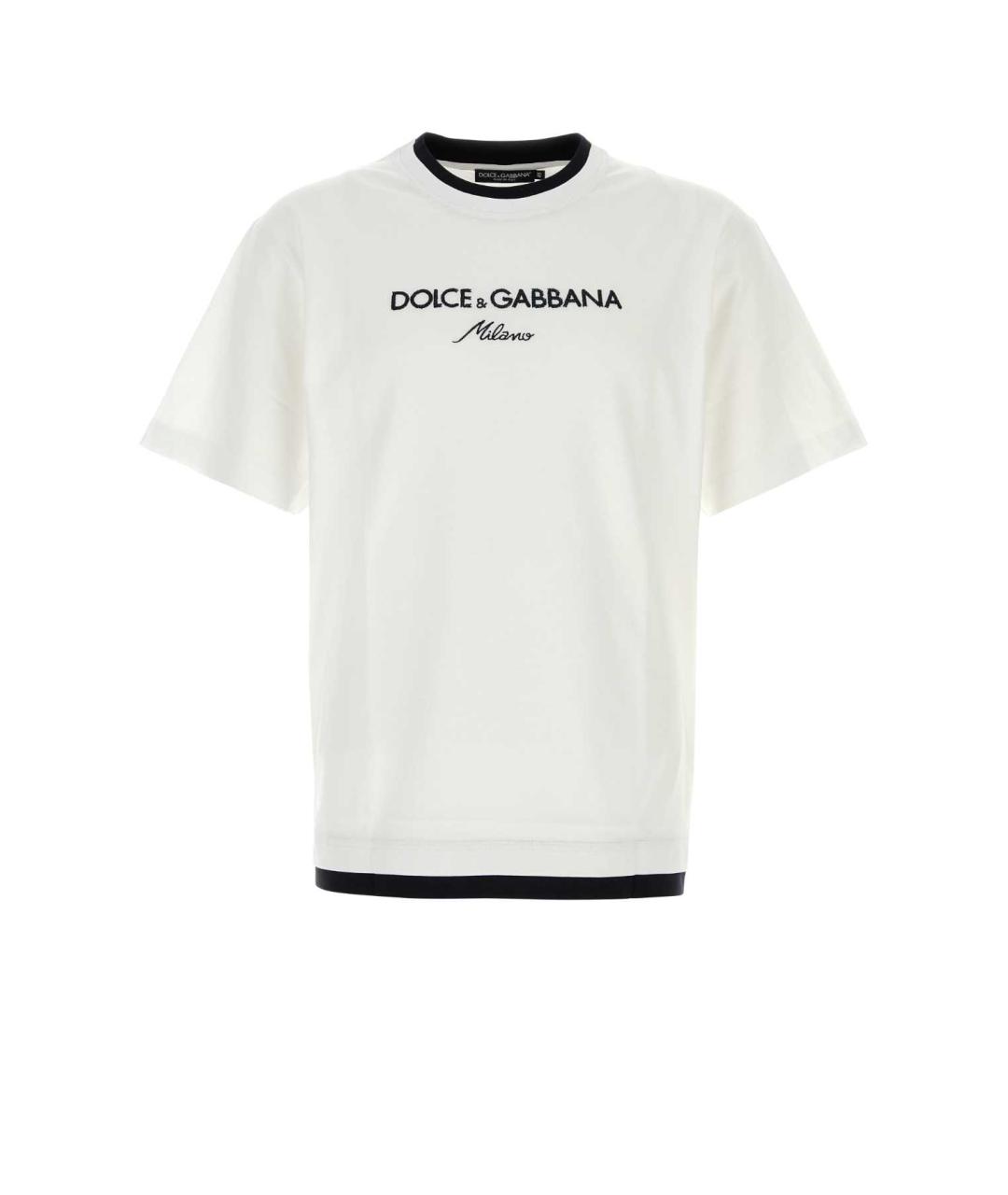 DOLCE&GABBANA Белая хлопковая футболка, фото 1