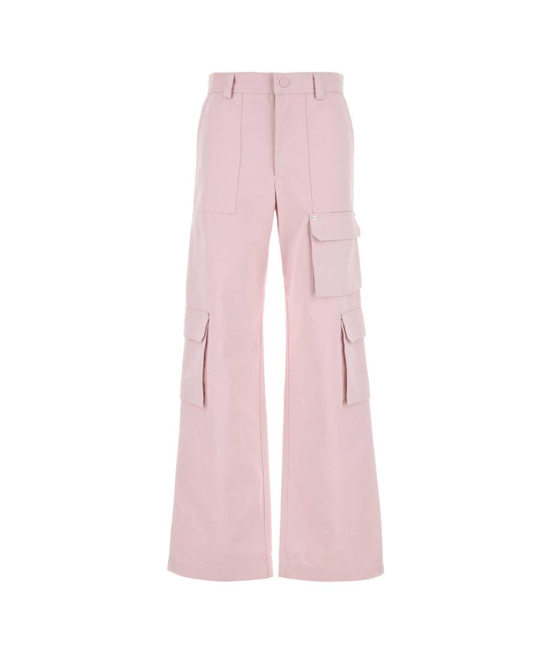 GUCCI Розовые хлопковые прямые брюки, фото 1