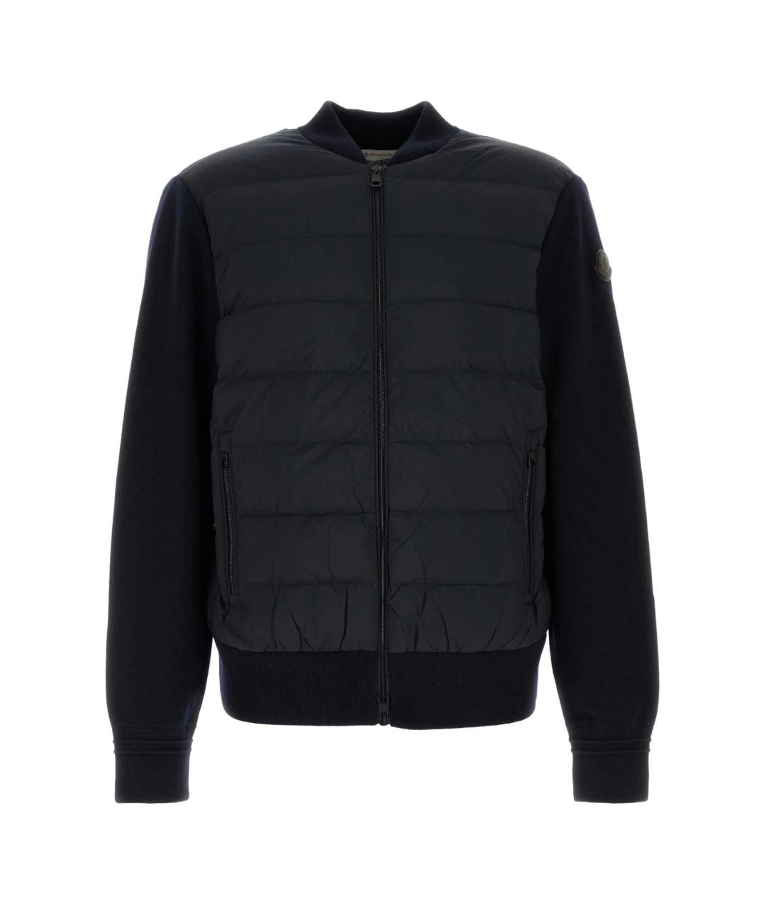 MONCLER Темно-синий шерстяной кардиган, фото 1