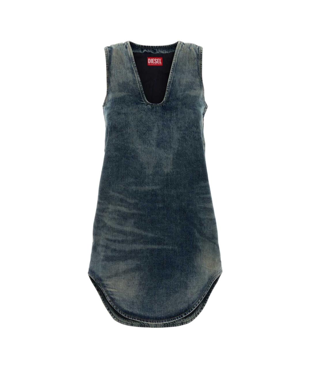 DIESEL Синее хлопковое повседневное платье, фото 1