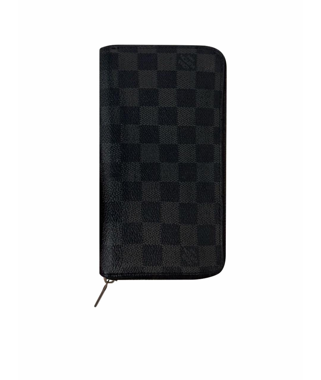LOUIS VUITTON Черный кожаный кошелек, фото 1
