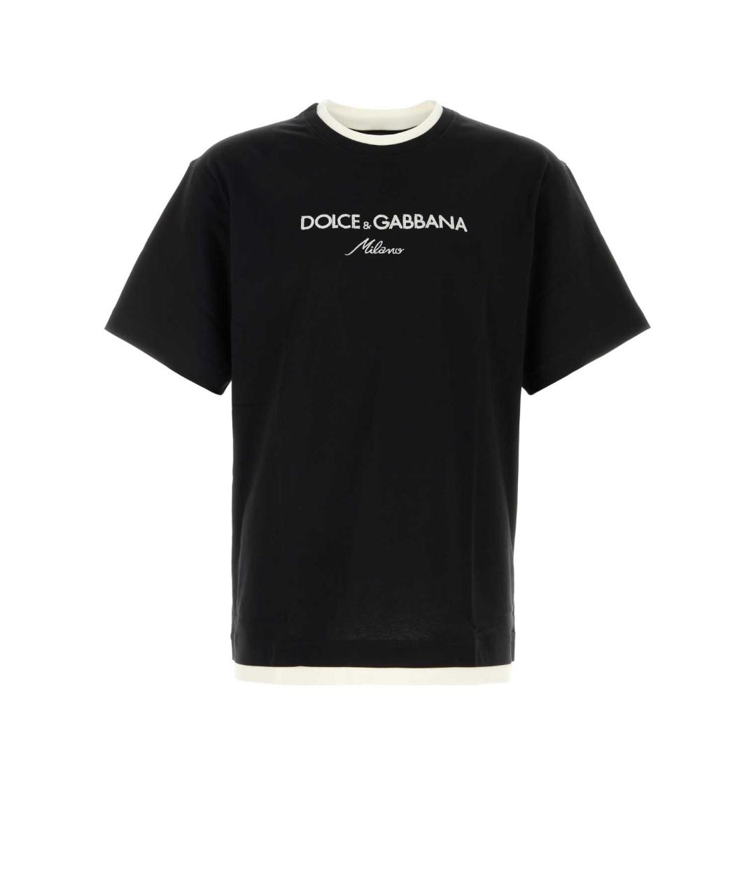 DOLCE&GABBANA Черная хлопковая футболка, фото 1