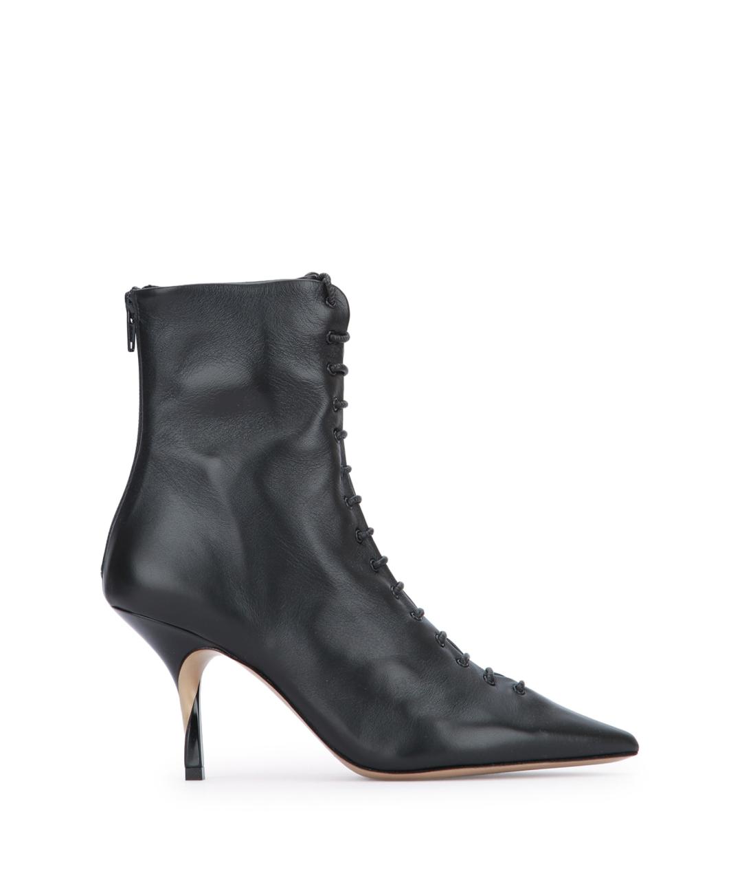 JACQUEMUS Черные кожаные ботильоны, фото 1