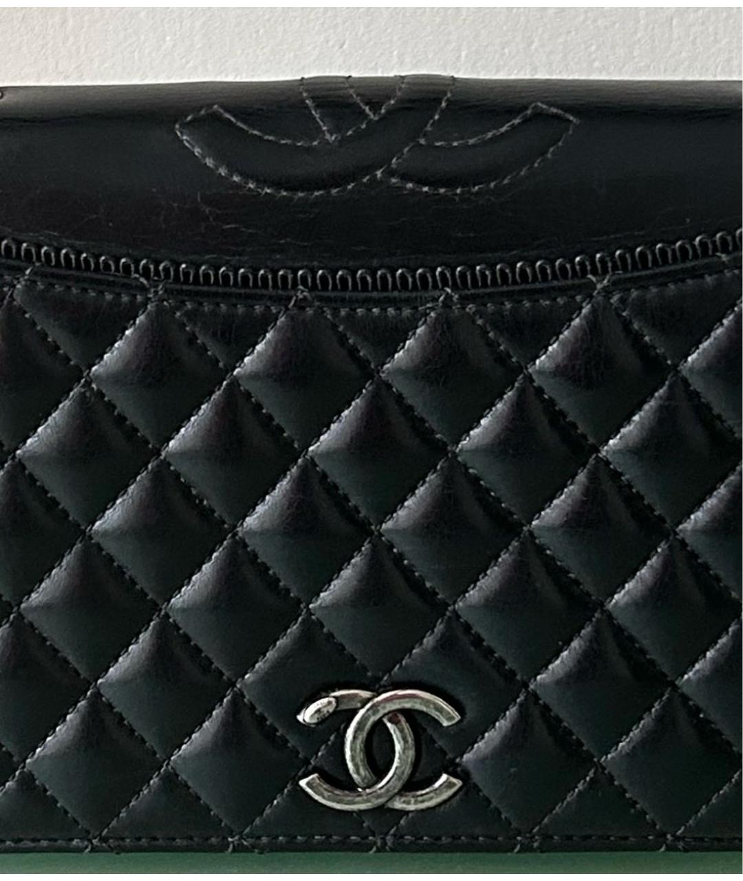 CHANEL Черная кожаная сумка через плечо, фото 6